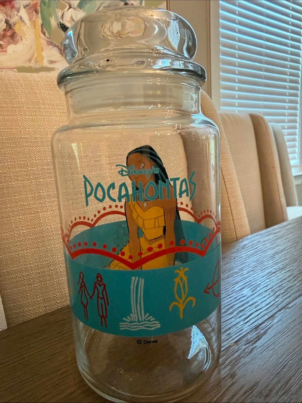 Pocahontas anchor Glass Jar from 1990s